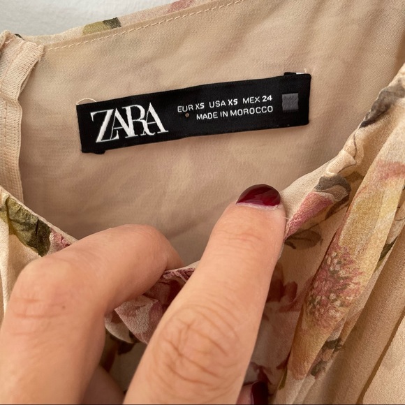 Zara Floral Print Draped Dress - Picture 10 of 16